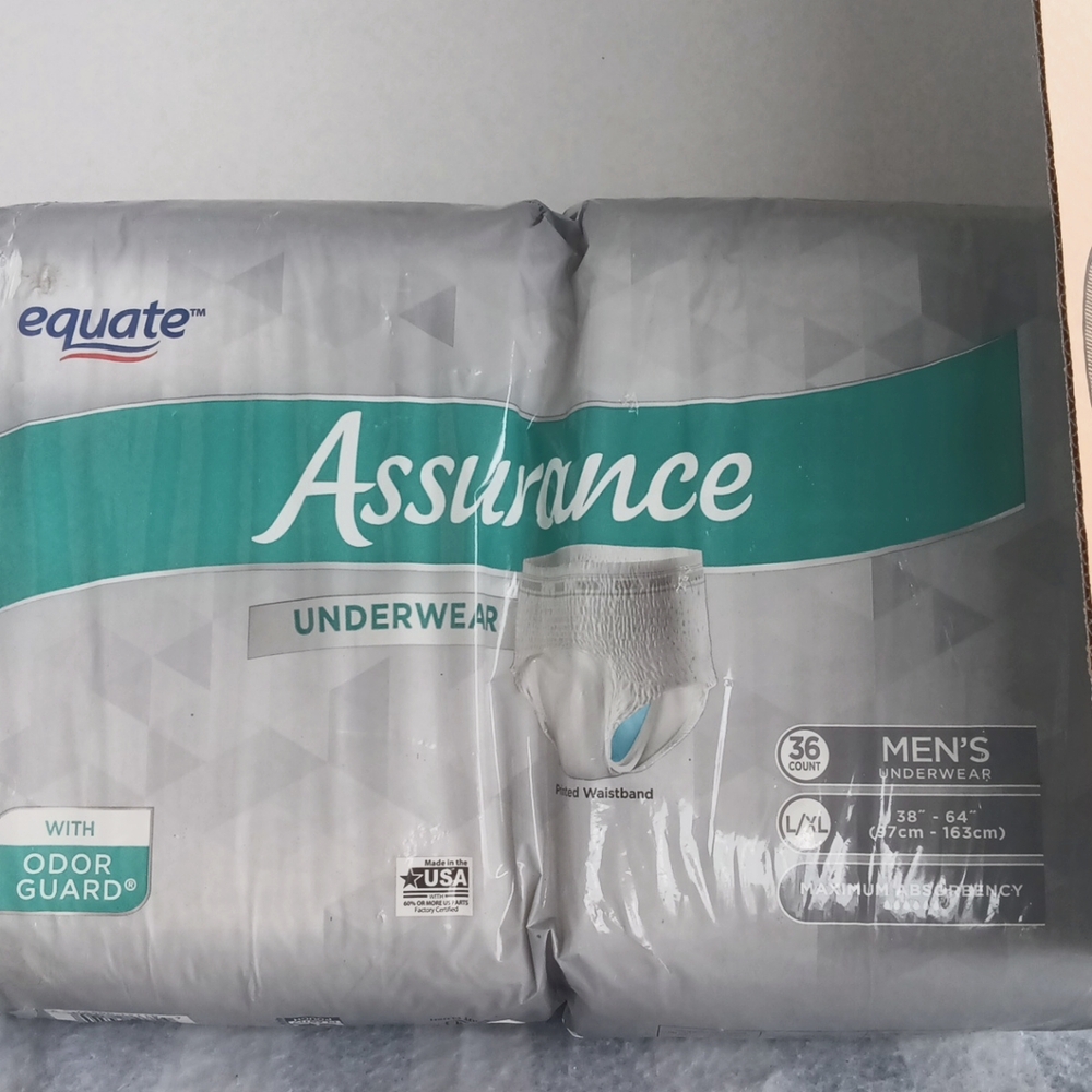 72 CT, Men's Pullups UnderwearL/XL , Equate Assurance, NIB